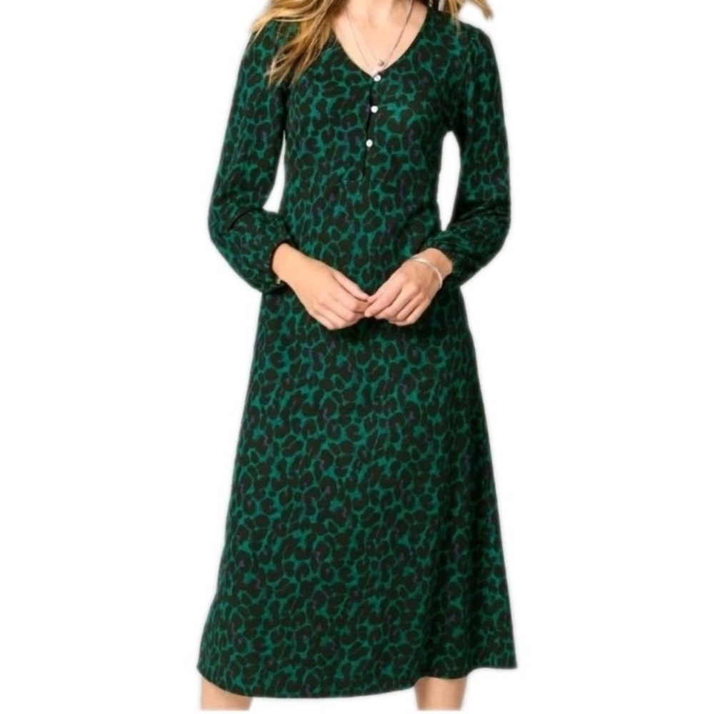 J Jill Ponte Lightweight Leopard Print Dress